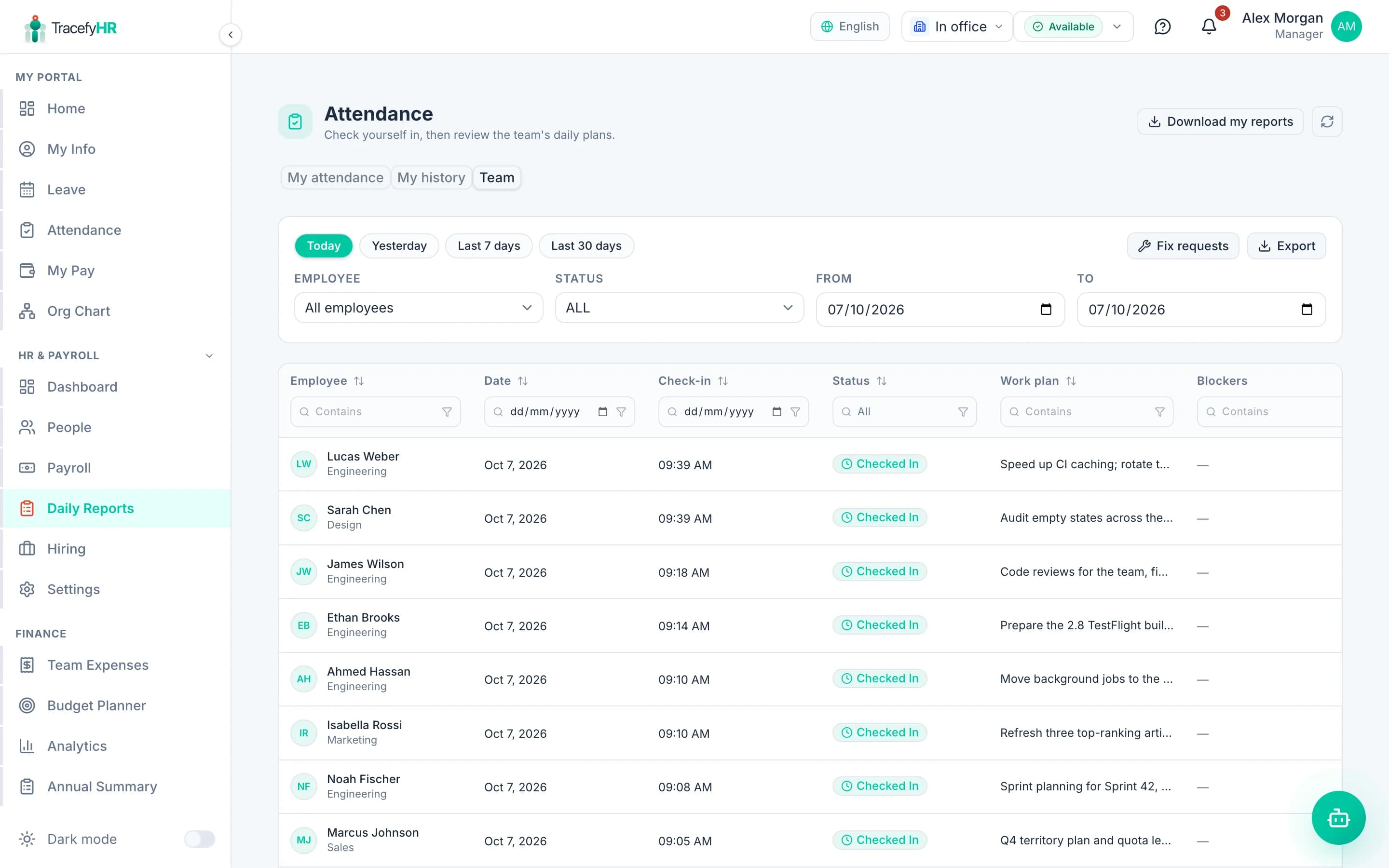 Attendance Tracking screenshot