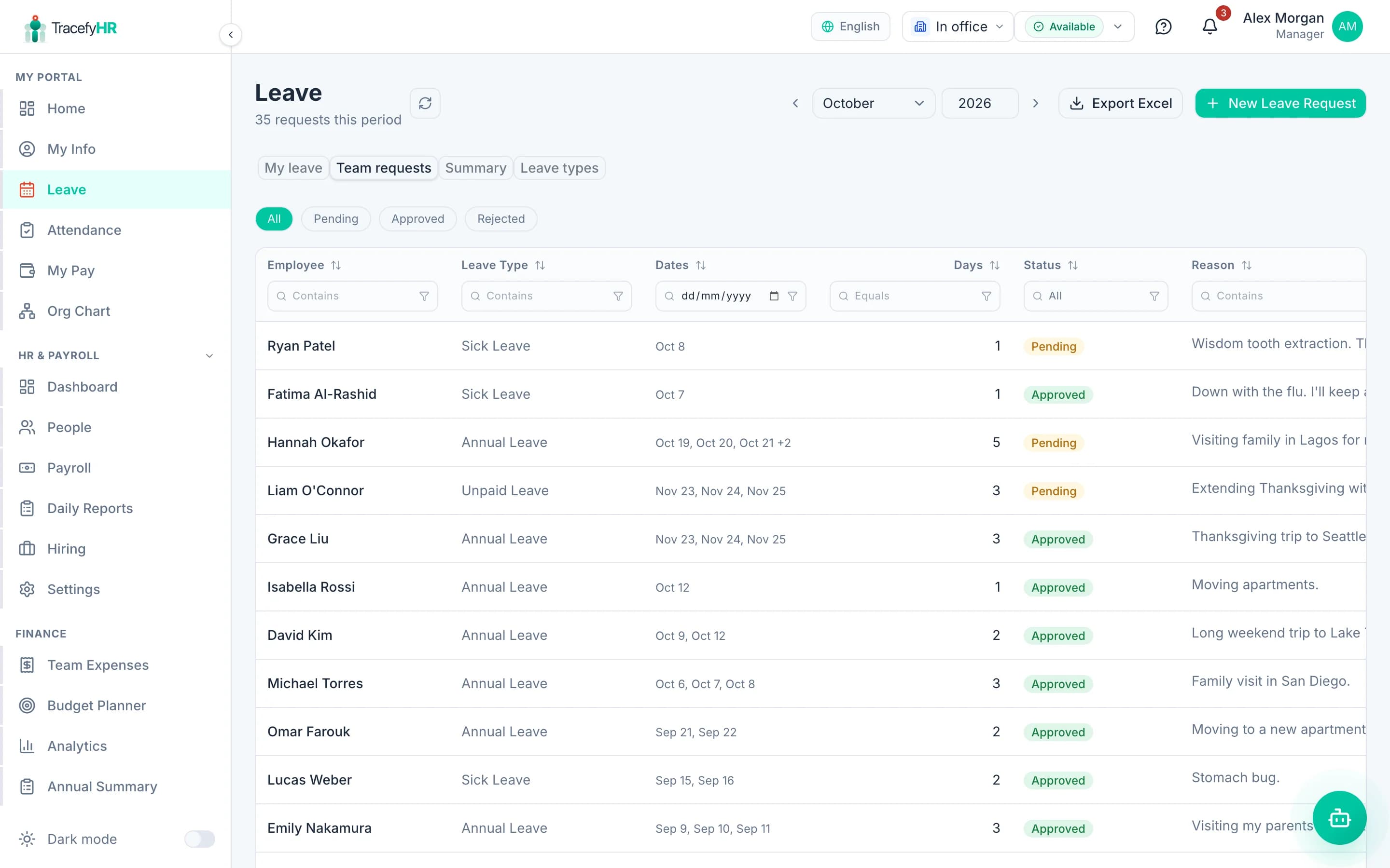 Leave Management screenshot