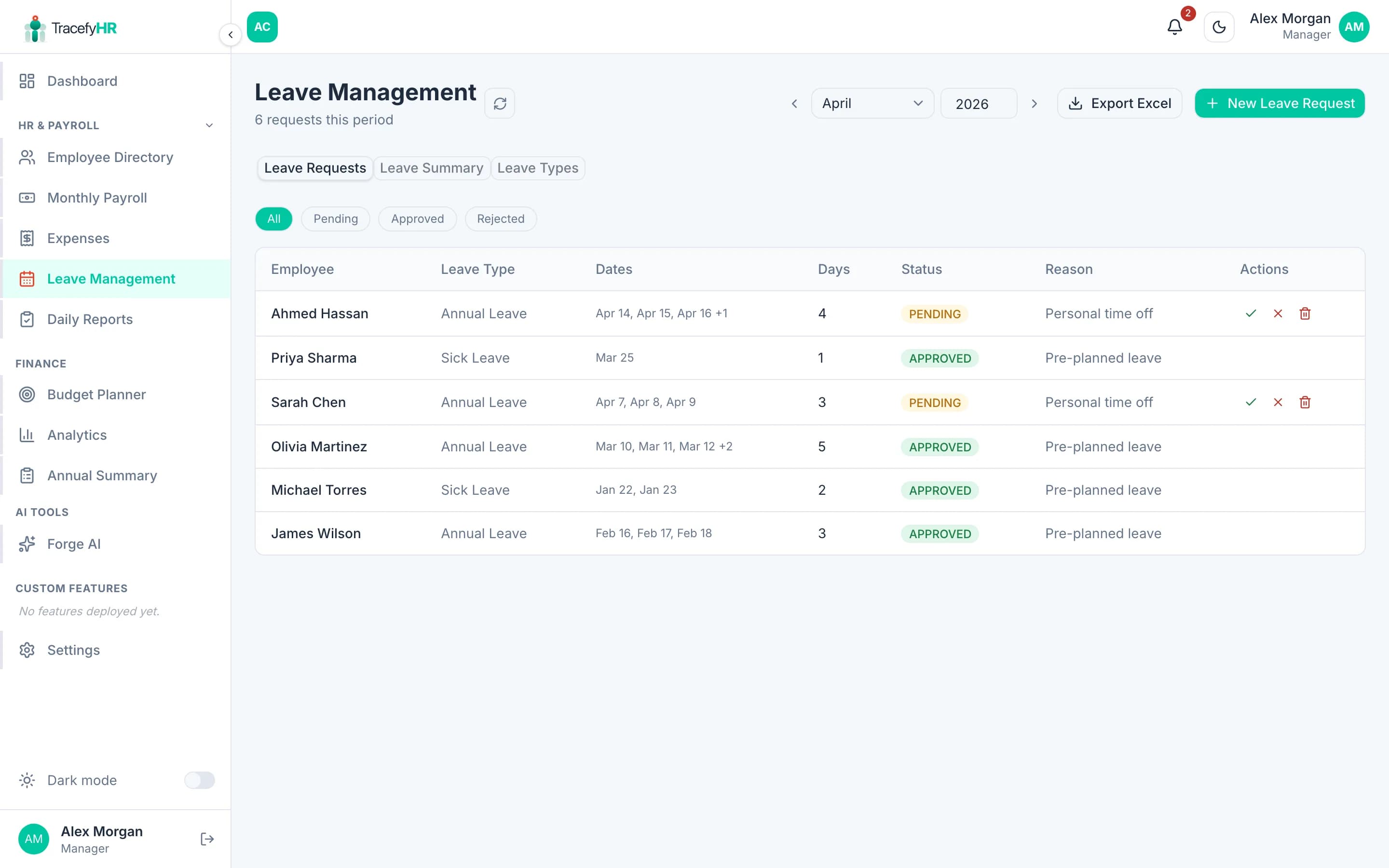 Leave Management screenshot